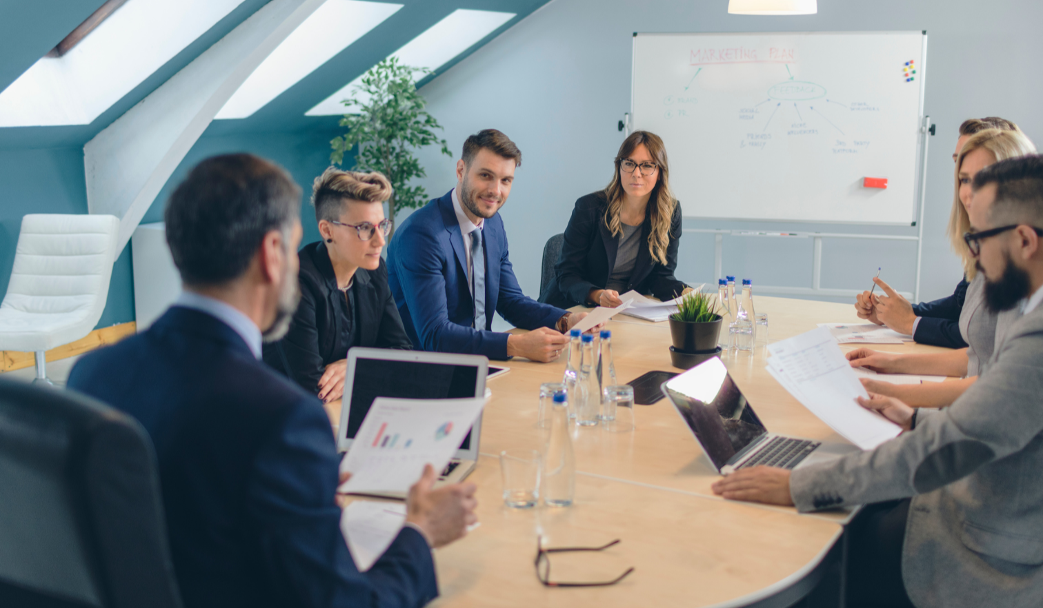 A team meets to conduct a tabletop test